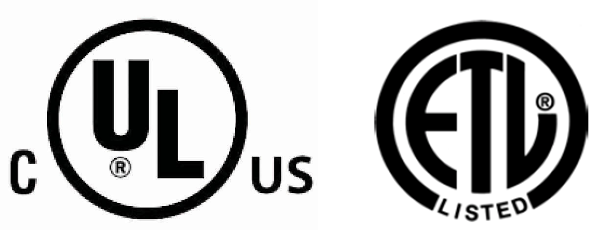UL, ETL logos UL, ETL logos
